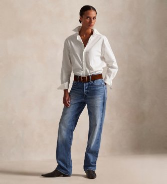 Polo Ralph Lauren Jeansy z wysokim stanem Relaxed Straight Fit niebieskie