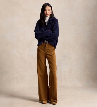 Polo Ralph Lauren Spodnie Beaton sztruksowe brązowe