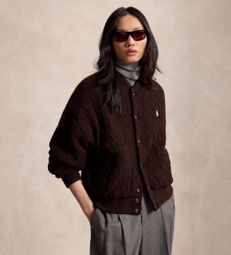 Polo Ralph Lauren Braune Jacke aus Wolle und Kaschmir