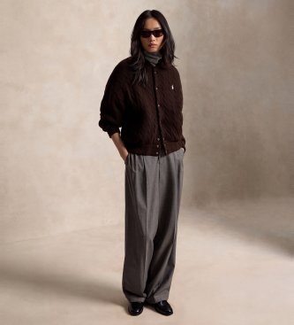 Polo Ralph Lauren Braune Jacke aus Wolle und Kaschmir