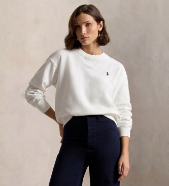 Polo Ralph Lauren Moletom de felpa com gola redonda branco