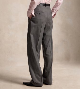 Polo Ralph Lauren Bacall Hose aus Wollmischung grau