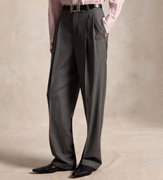 Polo Ralph Lauren Bacall Hose aus Wollmischung grau
