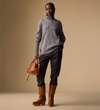 Polo Ralph Lauren Bacall Hose aus Wollmischung grau