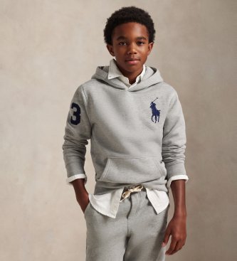 Polo Ralph Lauren Sweat à capuche en molleton avec Big Pony gris