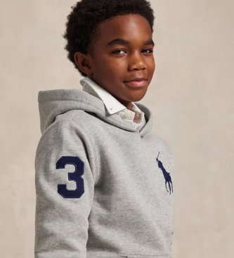 Polo Ralph Lauren Sweat à capuche en molleton avec Big Pony gris