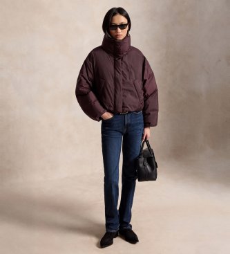 Polo Ralph Lauren Jaqueta acolchoada curta de penas bordô