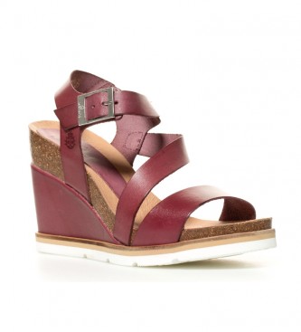 Yokono Sandalias de piel Simi burdeos -Altura cuña: 10,5cm- - Tienda  Esdemarca moda, calzado y complementos - zapatos de marca y zapatillas de  marca