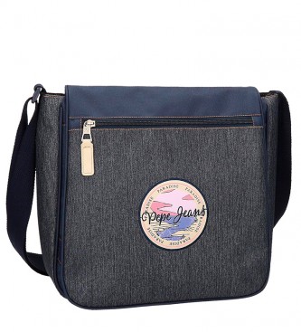 Pepe Jeans Yelena denim laptop bag, blue-32x30x10 cm-