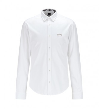 BOSS Camisa Regular Fit Logotipo branco