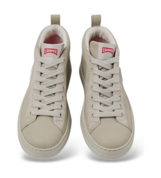 Camper Tênis cano curto de couro Runner Four bege claro