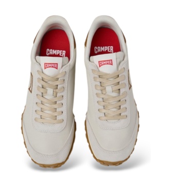 Camper Sapatilhas de pele Drift Walk branco e castanho