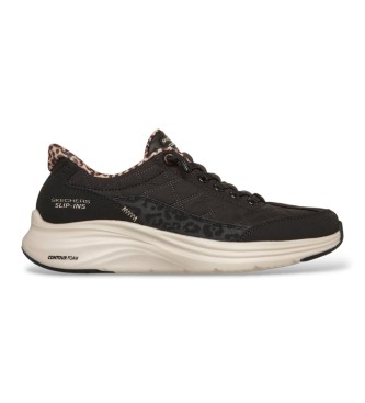 Skechers Slip-Ins Sneaker: Contour Foam - Cozy Fit Leopard Dream schwarz