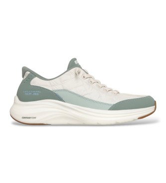 Skechers Slip-Ins Sneaker: Contour Foam - Cozy Fit weiß, grün