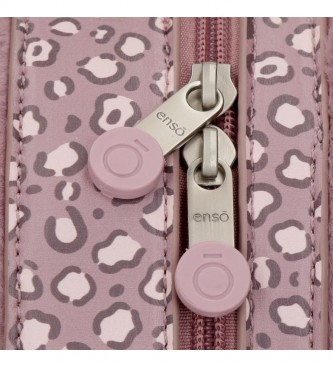 Enso Enso My little cat toiletry bag trs compartimentos pequenos -20,5x10,5x8,5cm- Lils