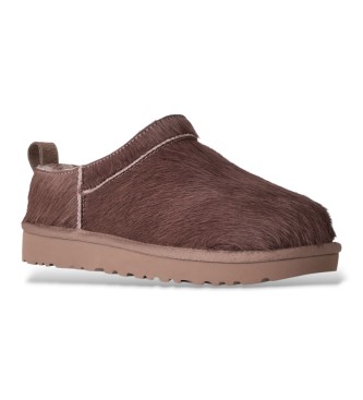 UGG Bottines en Cuir Classic Micro Calf Hair marron