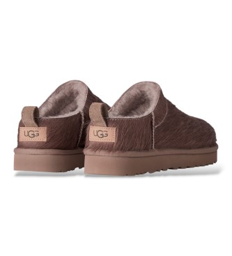 UGG Bottines en Cuir Classic Micro Calf Hair marron