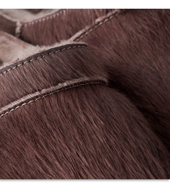 UGG Bottines en Cuir Classic Micro Calf Hair marron