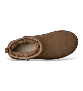 UGG Classic Ultra Mini Platform brown Leather Ankle Boots