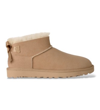 UGG Botins de Pele Ultra Mini Bailey Bow bege