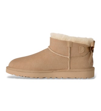UGG Botins de Pele Ultra Mini Bailey Bow bege