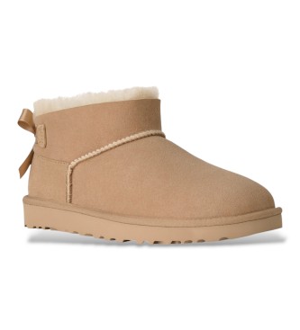 UGG Botins de Pele Ultra Mini Bailey Bow bege