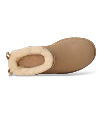 UGG Botins de Pele Ultra Mini Bailey Bow bege