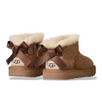 UGG Ultra Mini Bailey Bow Lederstiefeletten braun