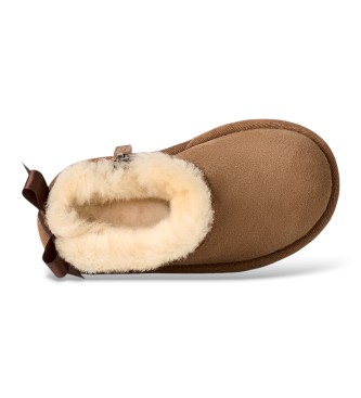 UGG Ultra Mini Bailey Bow Lederstiefeletten braun