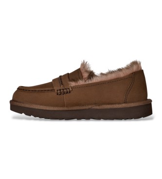 UGG Brown Ellis Nubuck Loafer Leather Moccasins