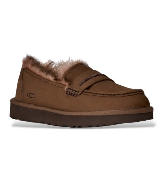 UGG Brown Ellis Nubuck Loafer Leather Moccasins