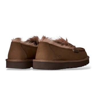 UGG Brown Ellis Nubuck Loafer Leather Moccasins