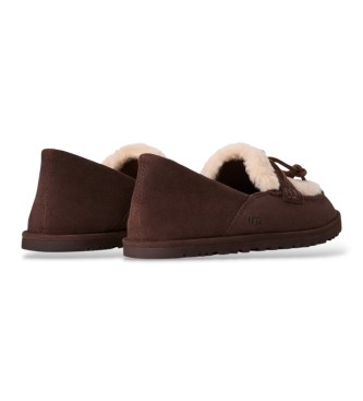 UGG Usnjeni mokasini Zora Loafer temno rjave barve
