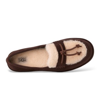 UGG Usnjeni mokasini Zora Loafer temno rjave barve