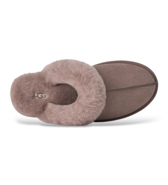 UGG Scuffette II taupe læderhjemmesko
