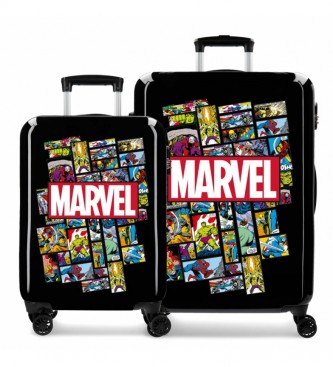 Disney Komplet kovčkov za stripe Marvel 55-68 cm črn