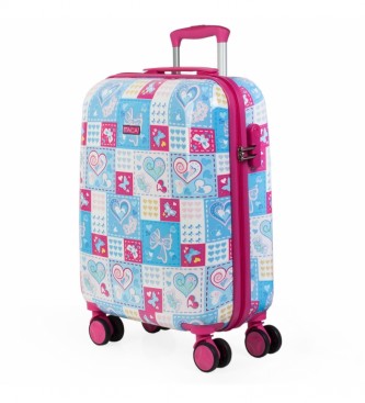 ITACA Little Girl's Suitcase Print Cabin Blue, Fuchsia -55x40x20cm-