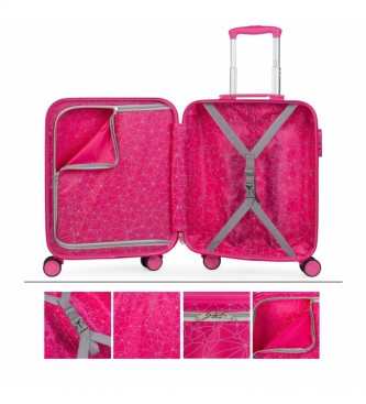 ITACA Różowy zestaw walizek dla dzieci -55x40x20 / 65x44x25cm