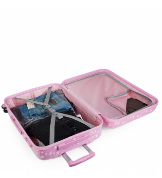 ITACA Różowy zestaw walizek dla dzieci -55x40x20 / 65x44x25 cm