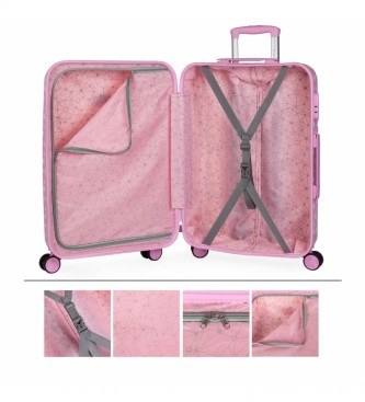 ITACA Set di valigie per bambini rosa -55x40x20 / 65x44x25 cm-