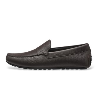 BOSS Mocasines de piel Noel marrón oscuro
