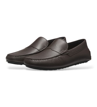 BOSS Mocasines de piel Noel marrón oscuro