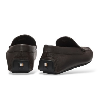 BOSS Mocasines de piel Noel marrón oscuro