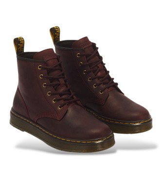 Dr Martens Burgundy Brookline Leather Chukka Boots