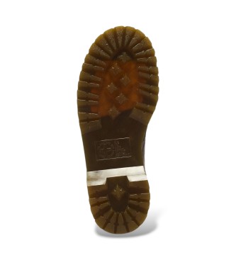 Dr Martens Botas de plataforma Jadon com 8 furos de cadarço em pele Crazy Horse com gravação floral bordô