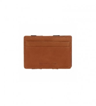 Pepe Jeans Pepe Jeans Fair leather wallet with camel card holder -9,5x6,5x1cm