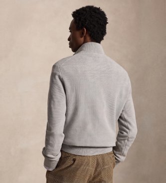 Polo Ralph Lauren Maglione in maglia di piqué e cotone grigio