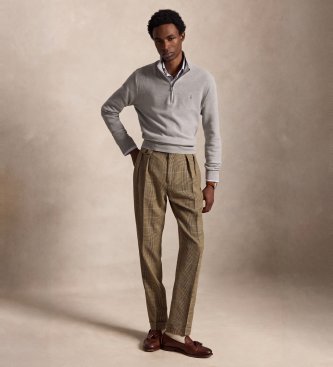 Polo Ralph Lauren Maglione in maglia di piqué e cotone grigio