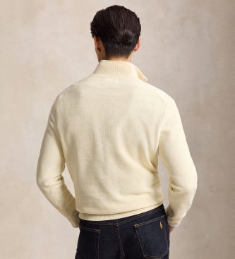 Polo Ralph Lauren Maglione in maglia piqué di cotone beige