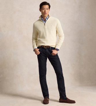 Polo Ralph Lauren Maglione in maglia piqué di cotone beige